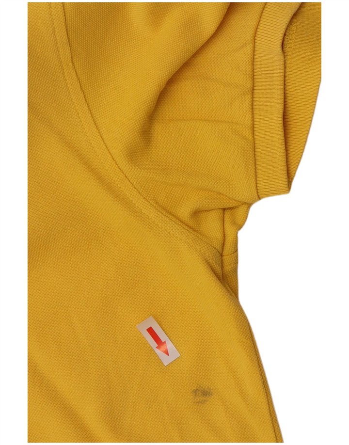 Camisa polo masculina Lyle & Scott de algodão amarelo médio