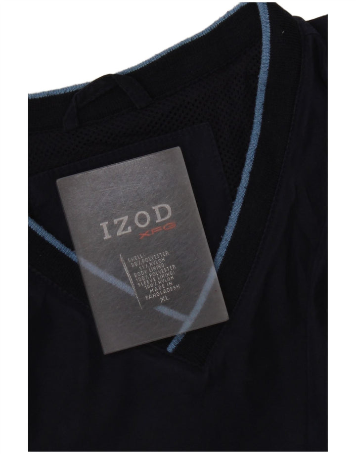Izod Mens Pulôver Treino Top XL Azul Marinho Poliéster