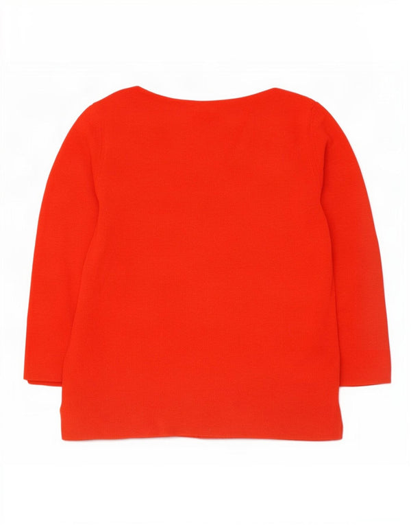 Suéter feminino Hobbs manga 3/4 com gola canoa Reino Unido 12 rayon vermelho médio