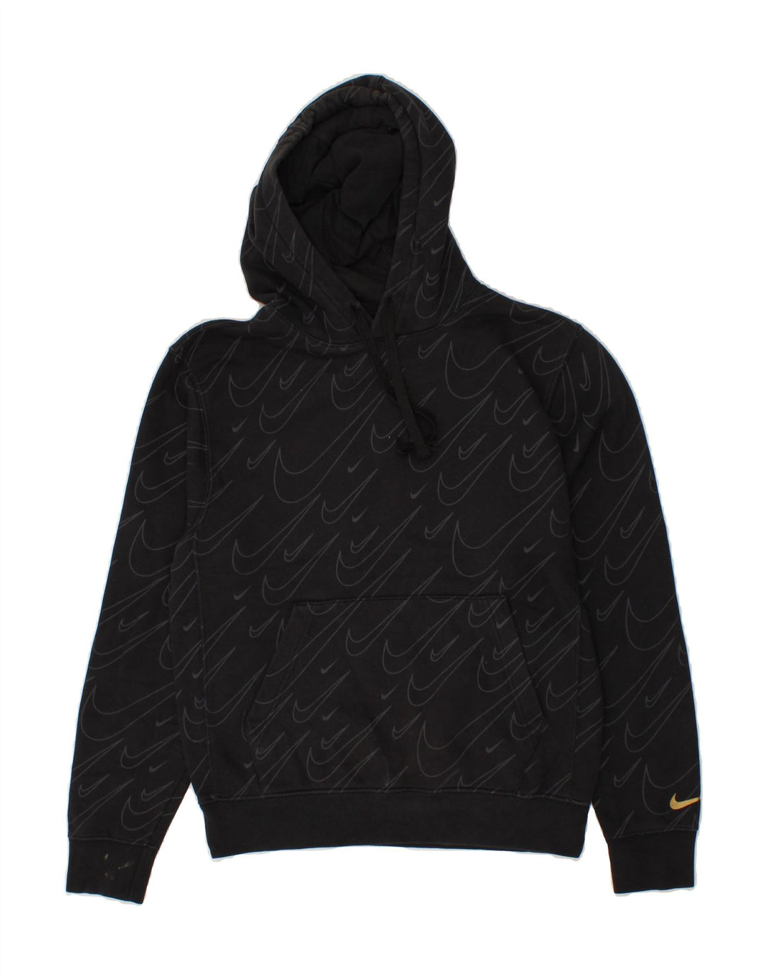 NIKE Womens Oversized Graphic Hoodie Jumper UK 6 XS Black Cotton Vintage Nike and Second-Hand Nike from Messina Hembry 