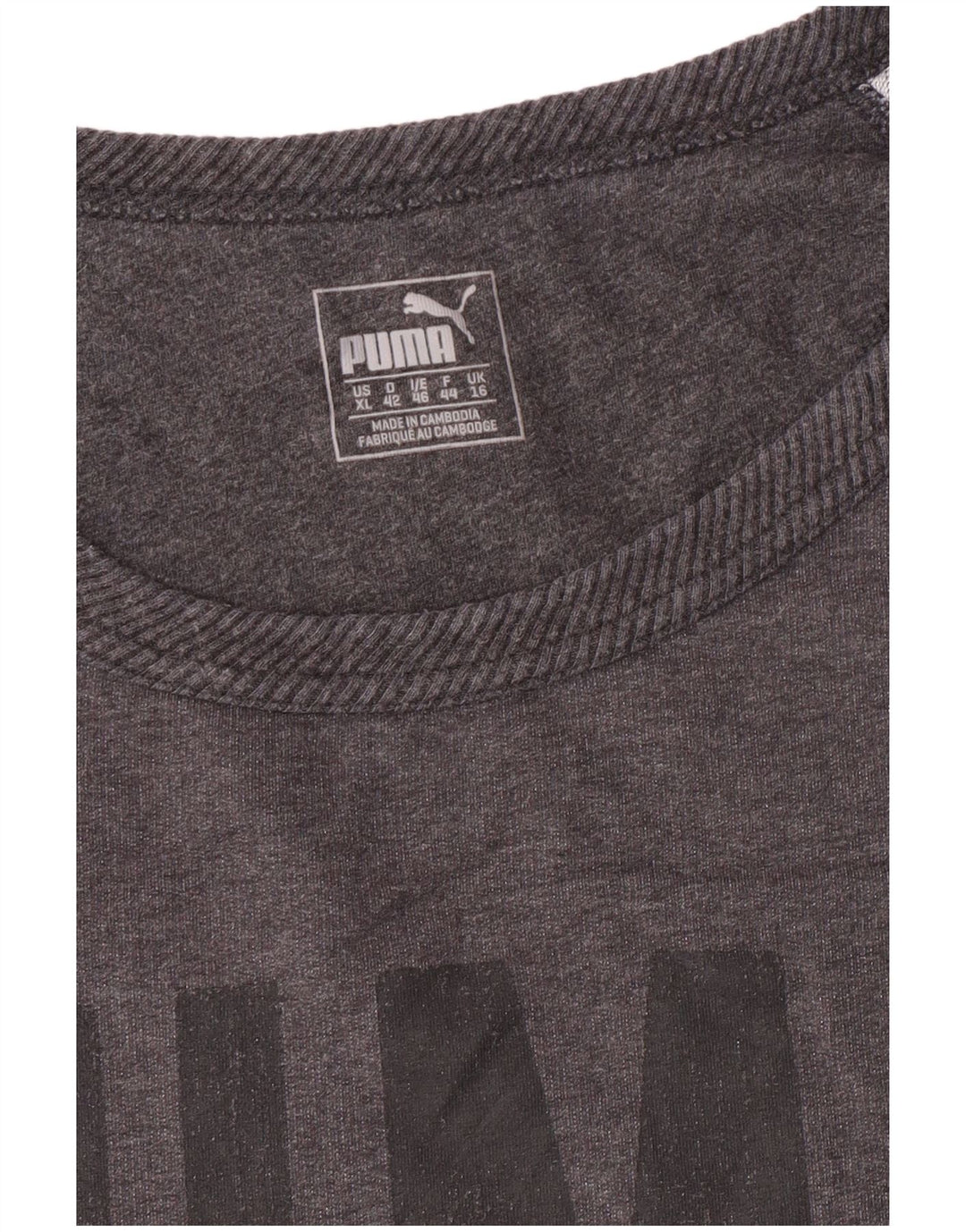 Puma Womens Crop Graphic Moletom Jumper Reino Unido 16 Grande Cinza