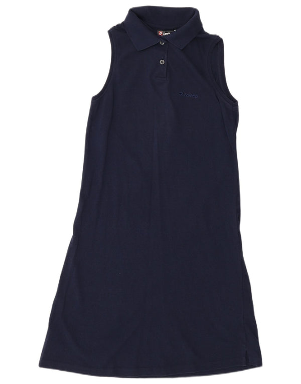 Vestido polo feminino sem mangas Lotto Reino Unido 12 algodão azul marinho médio