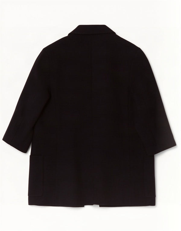 Zara Jaqueta blazer feminina oversized manga 3/4 aberta Reino Unido 10 pequena azul marinho