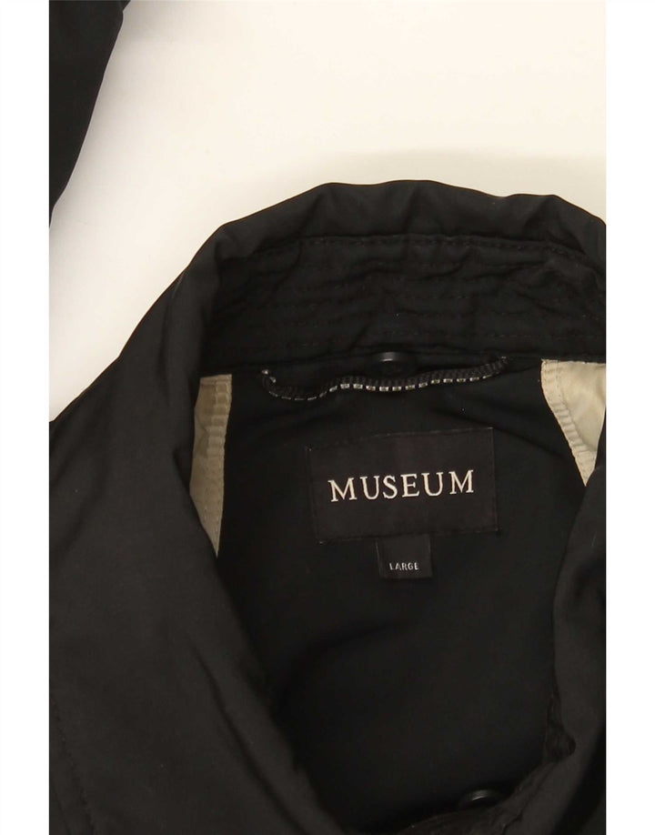 Jaqueta utilitária feminina Museum UK 14 grande poliéster preto