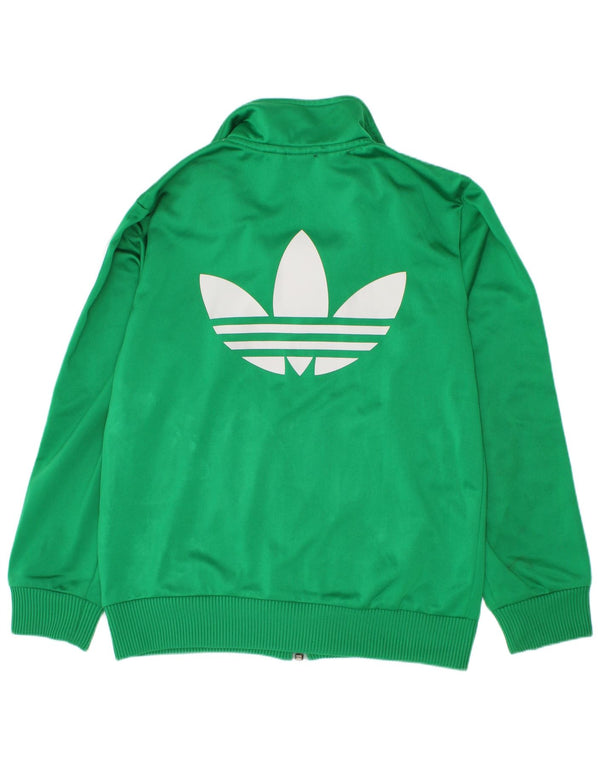 Casaco de treino gráfico Adidas Boys 7-8 anos verde poliéster