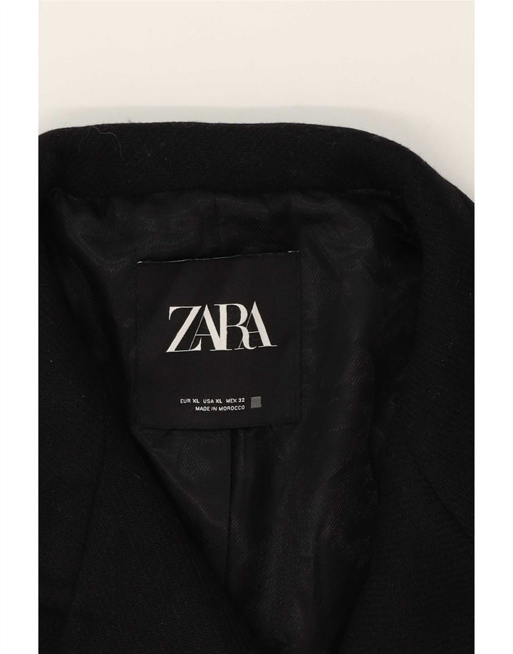Casaco feminino Zara com peito duplo UK 18 XL preto