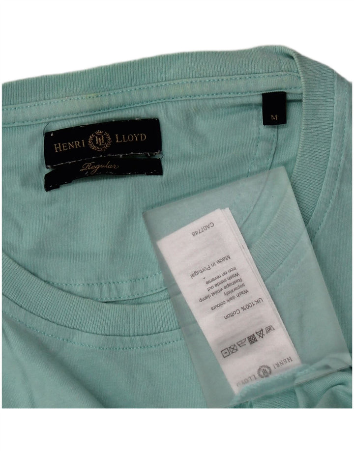 Camiseta gráfica masculina Henri Lloyd Top médio algodão turquesa