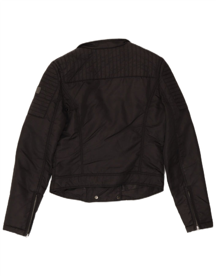 Jaqueta Replay Feminina Crop Biker UK 12 Médio Preto