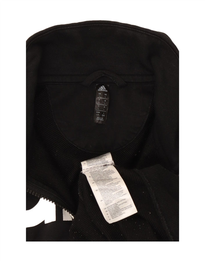 ADIDAS Mens Graphic Tracksuit Top Jaqueta Grande Algodão Preto