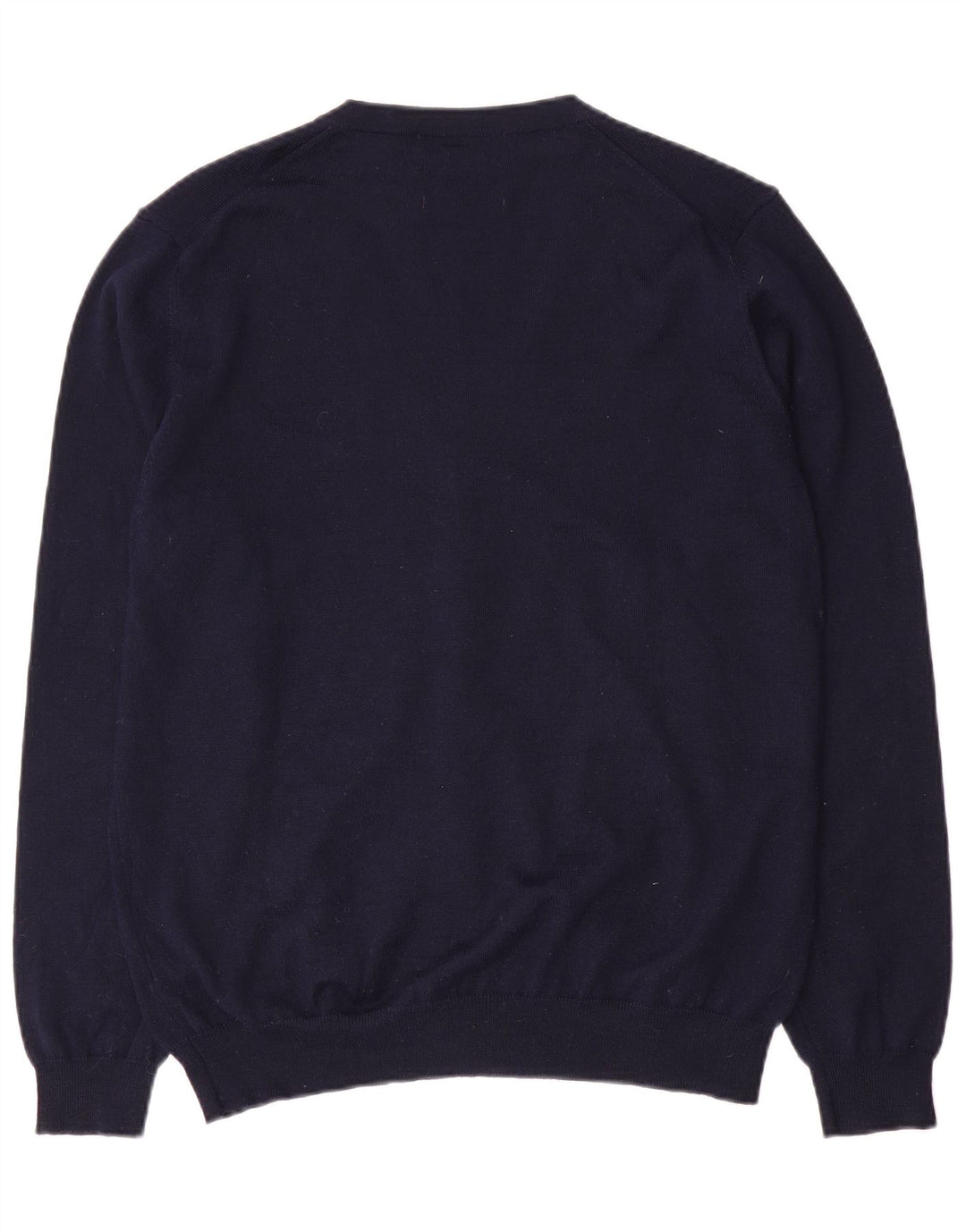 Suéter cardigã masculino Marks & Spencer grande lã merino azul marinho