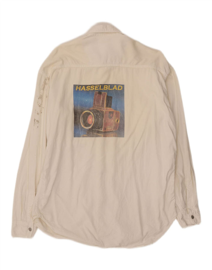 Camisa gráfica masculina REPLAY grande off white