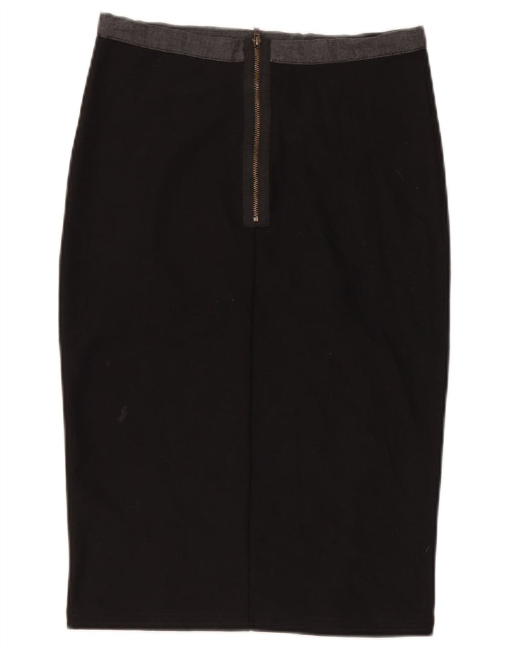 Saia lápis feminina Topshop UK 10 pequena W28 poliéster preto