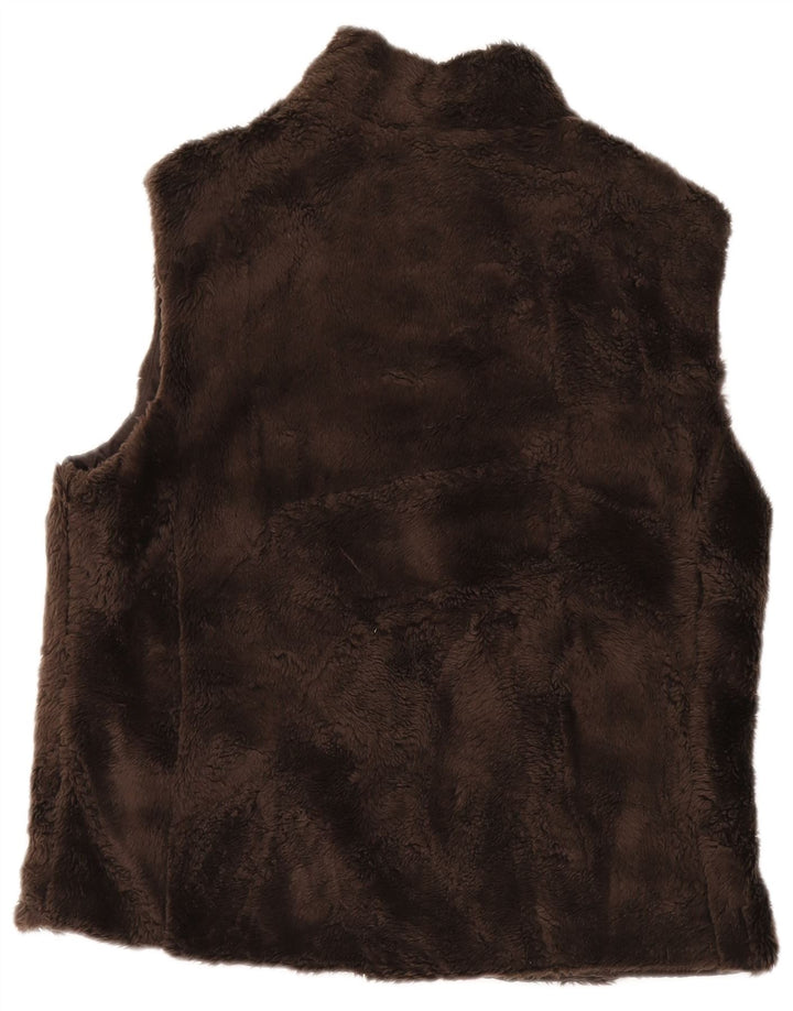 Tom Tailor Feminino Sherpa Gilet UK 18 XL Marrom Poliacrílico