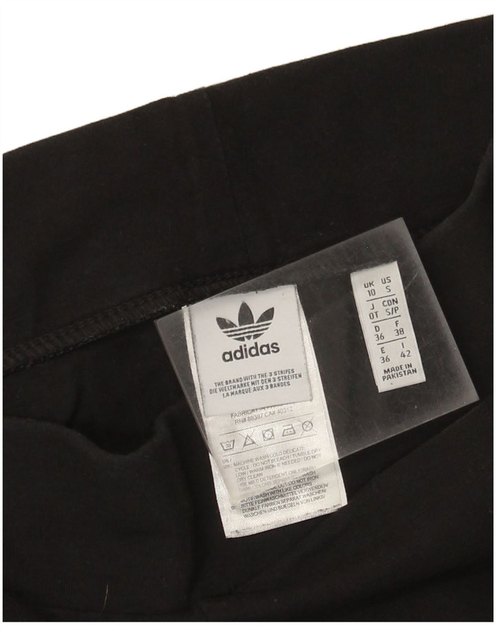 Leggings Adidas Femininas UK 10 Pequenas Algodão Preto