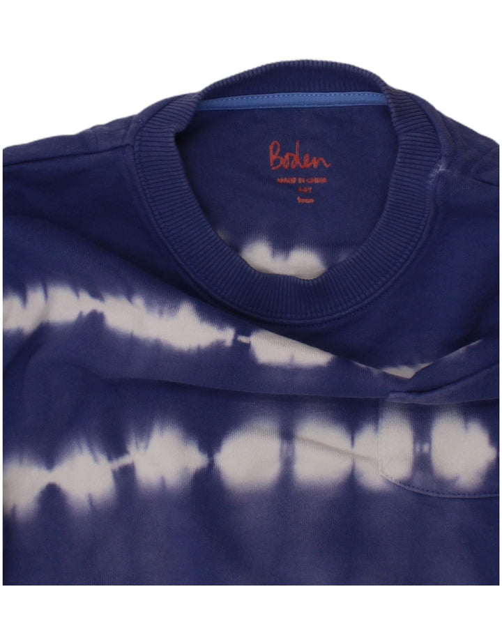 Suéter de moletom feminino BODEN 4-5 anos azul tie-dye algodão