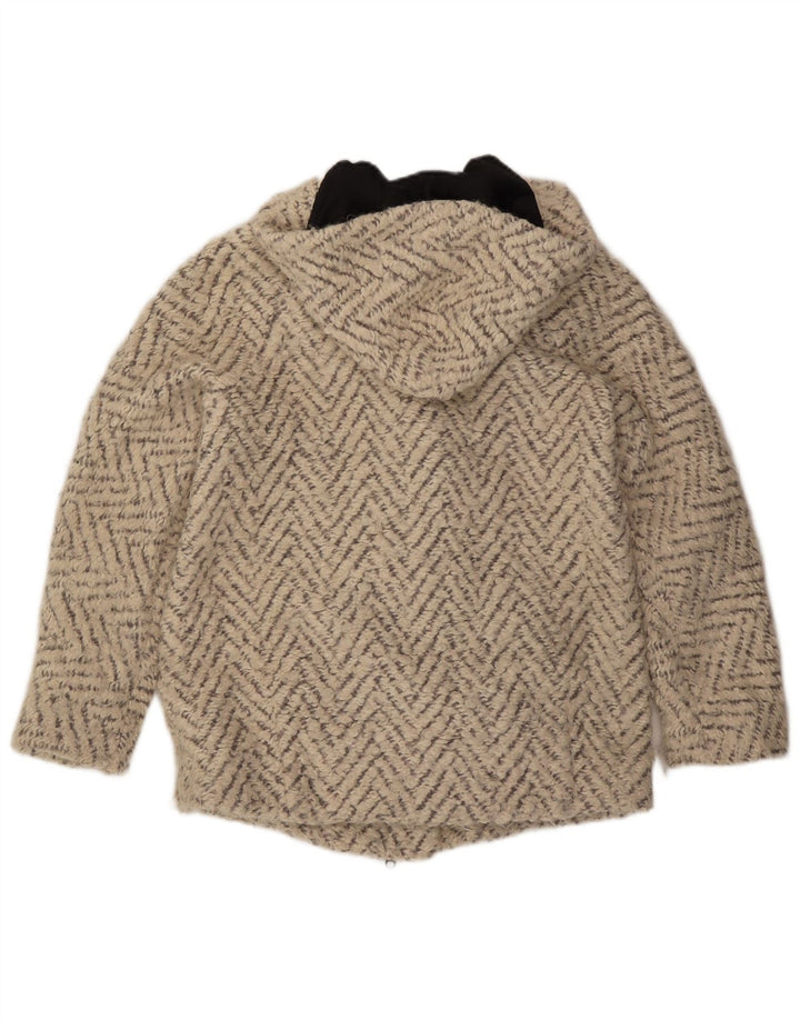 Sobretudo feminino oversized com capuz Max & Co. UK 6 XS Off White Chevron