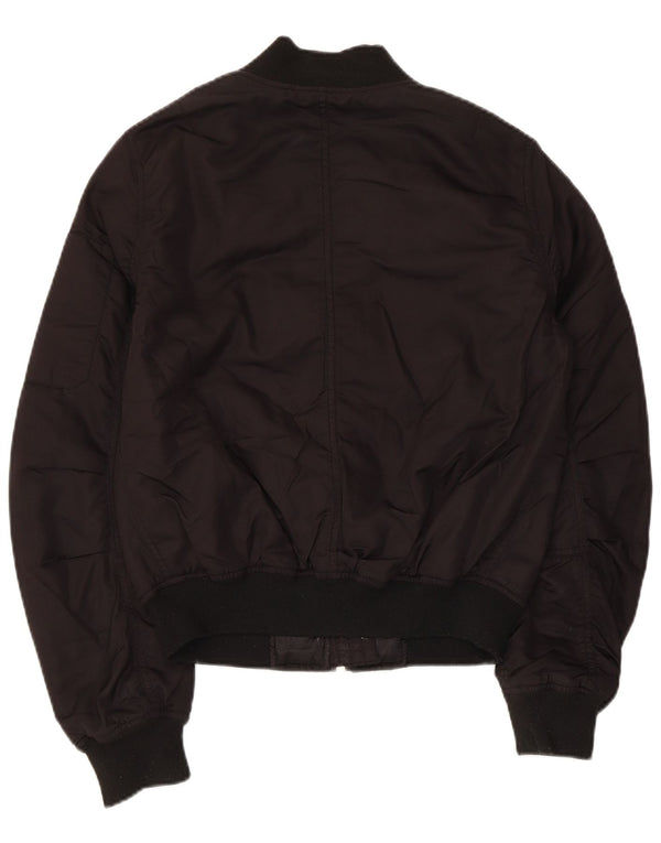 Jaqueta bomber superdimensionada feminina Topshop UK 6 XS poliéster preto