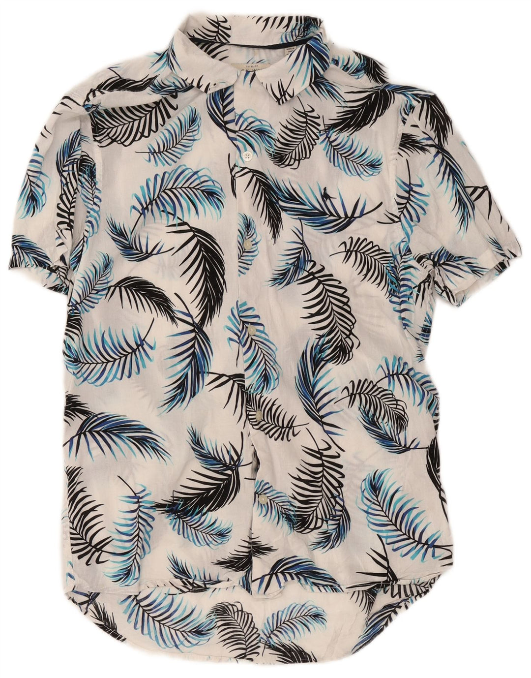 Camisa masculina de manga curta Jack Wills, viscose floral branca média