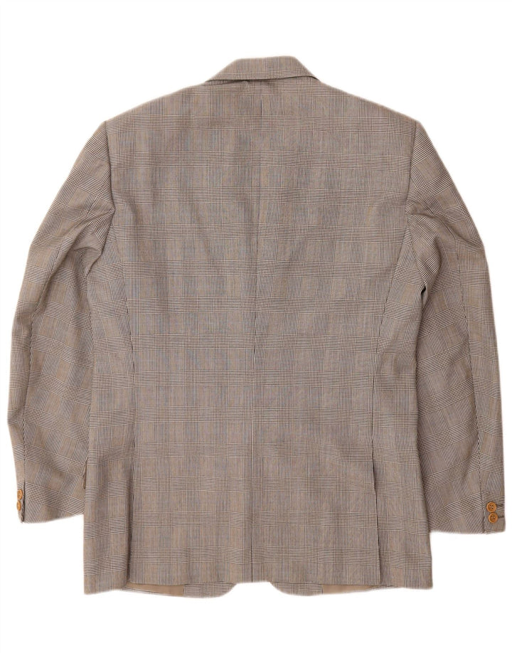 Jaqueta blazer masculina Burberrys com 2 botões IT 48 lã xadrez cinza médio