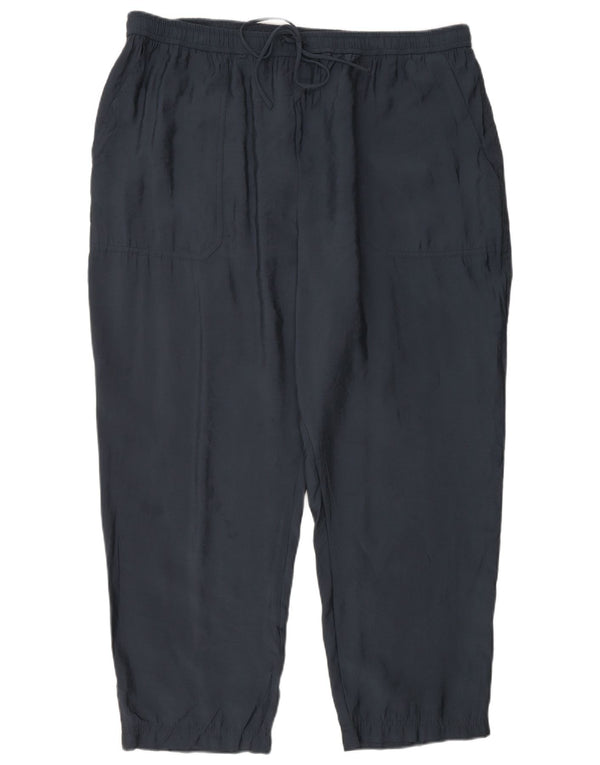 Zara Calça feminina reta cortada 2XL W34 L26 Azul marinho Modal