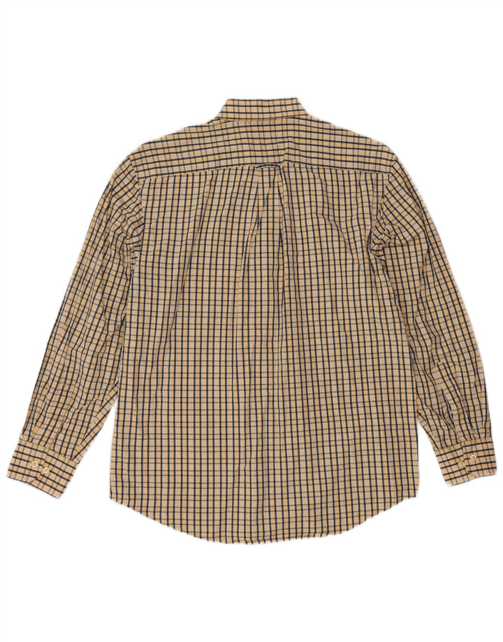 Camisa masculina IZOD de algodão guingão amarelo médio