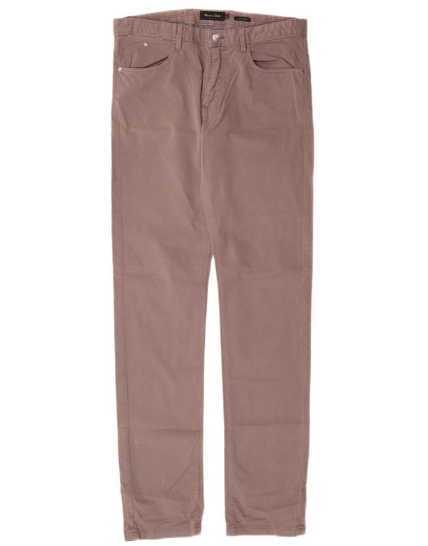 MASSIMO DUTTI Mens Calça Casual Slim EU 40 Médio W31 L34 Algodão Cinza