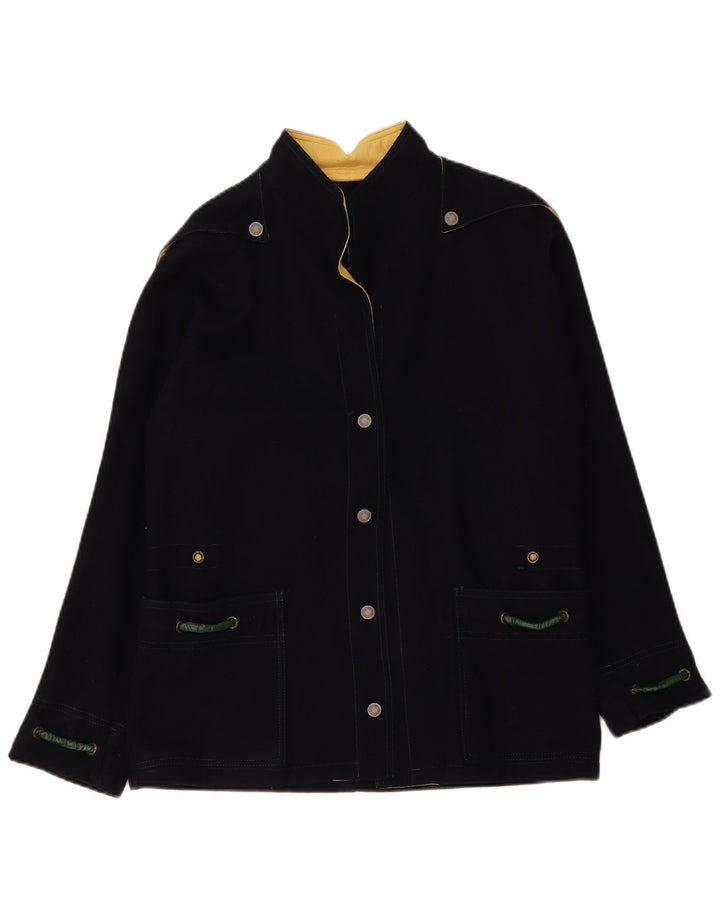 Jaqueta utilitária feminina vintage Reino Unido 16 grande azul marinho