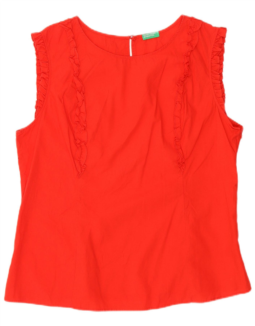 Blusa feminina sem mangas BENETTON UK 18 XL algodão vermelho