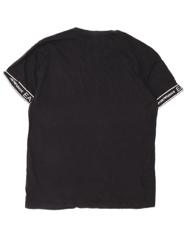 Camiseta masculina Emporio Armani gráfica grande algodão preto