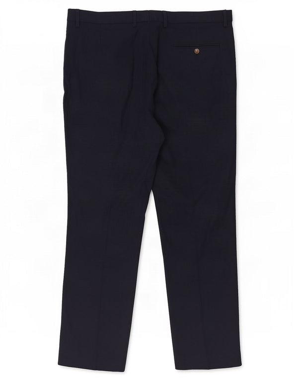 Calça casual masculina Marks & Spencer de ajuste regular W38 L31 linho azul marinho