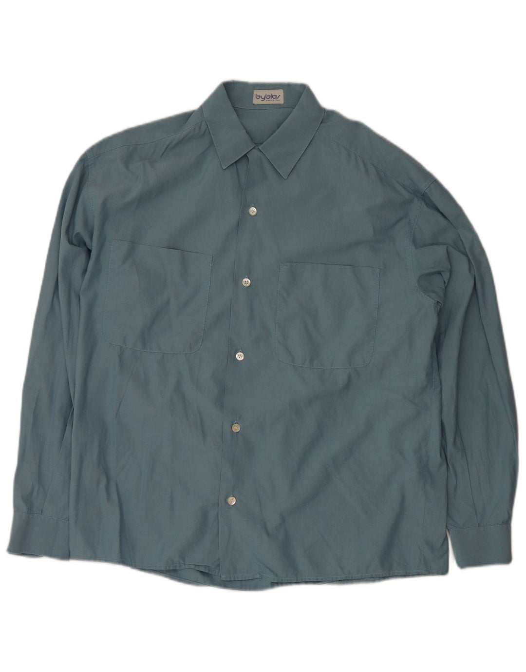 Camisa masculina Byblos tamanho 48 2XL algodão azul