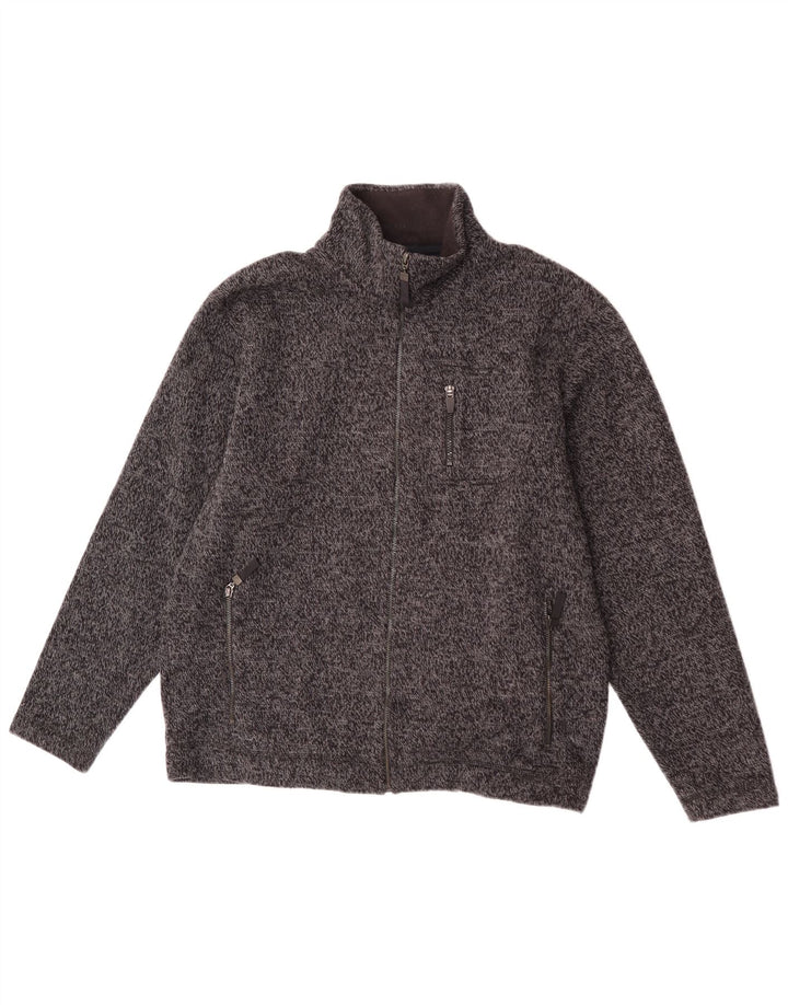 Jaqueta masculina de agasalho Marks & Spencer médio preto manchado de acrílico