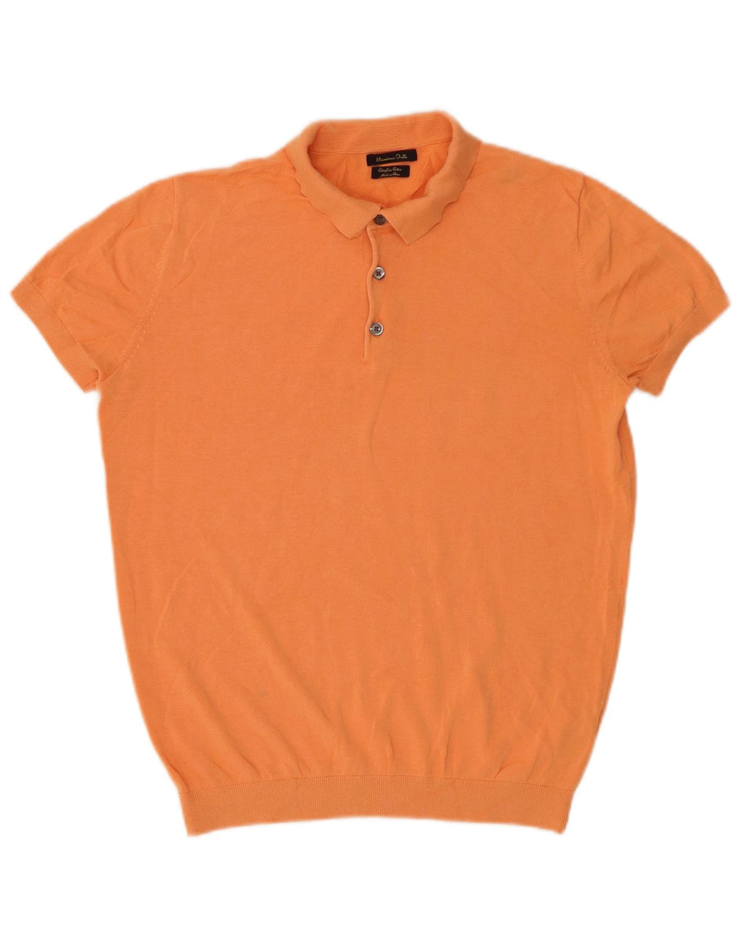 Camisa polo masculina Massimo Dutti pequena laranja algodão
