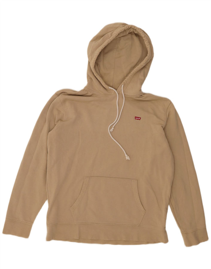 Suéter masculino com capuz padrão Levi's grande algodão bege