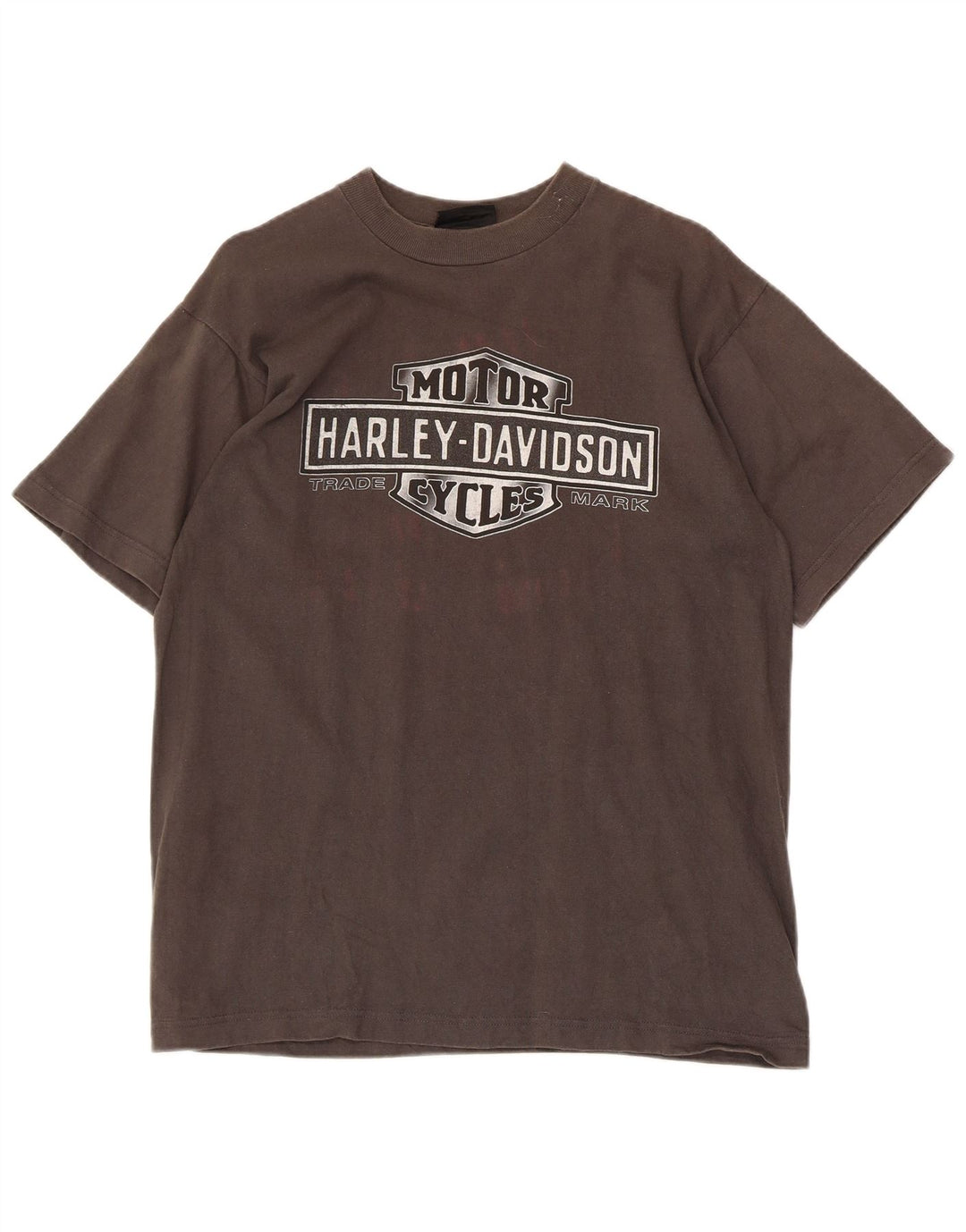 Camiseta gráfica masculina Harley Davidson de algodão cinza médio