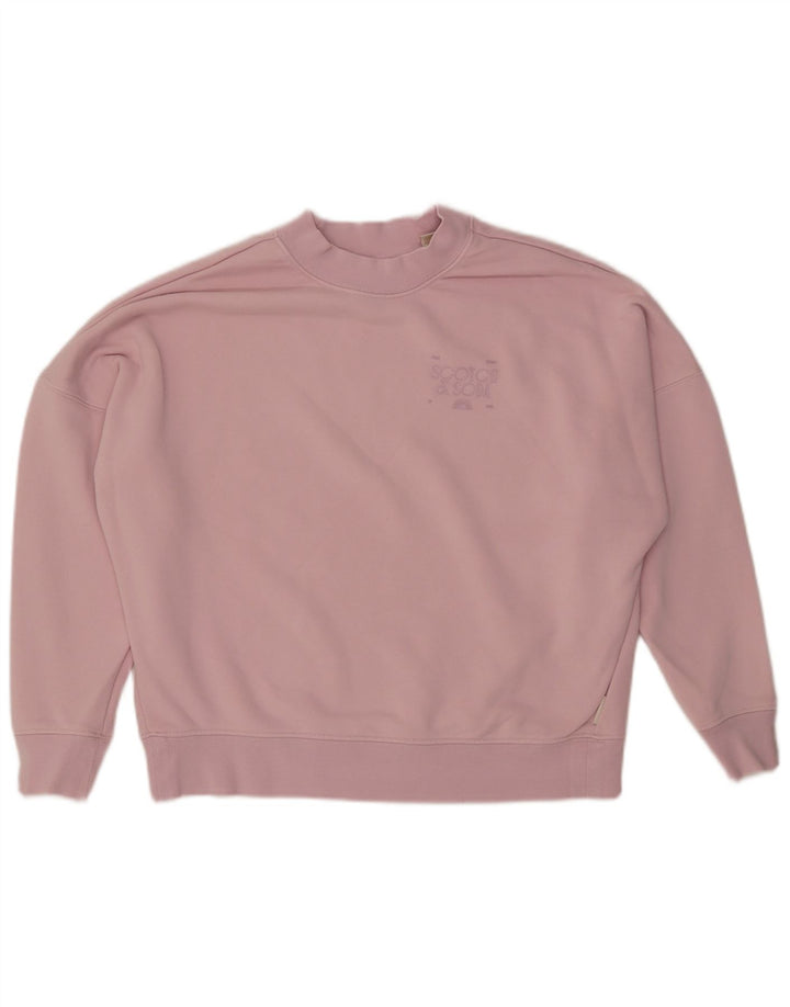 SCOTCH & SODA moletom feminino superdimensionado Reino Unido 10 algodão rosa pequeno