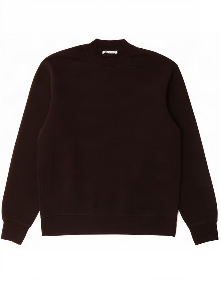 Zara moletom masculino jumper grande algodão preto
