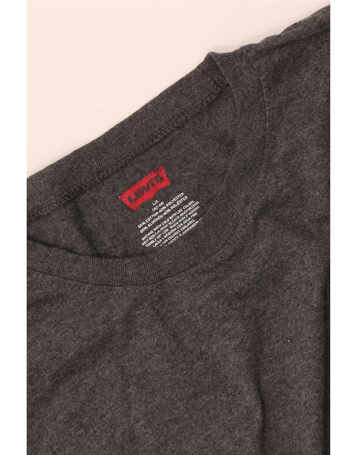 Camiseta masculina Levi's UK 42/44 grande algodão cinza