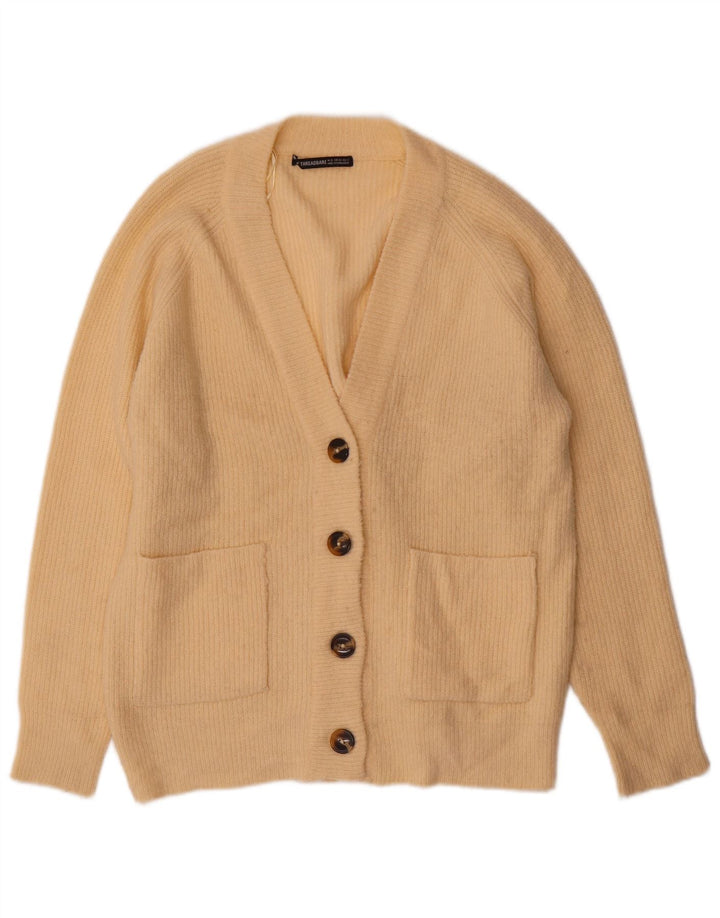 Suéter de cardigã oversized feminino Threadbare Reino Unido 6 XS bege acrílico