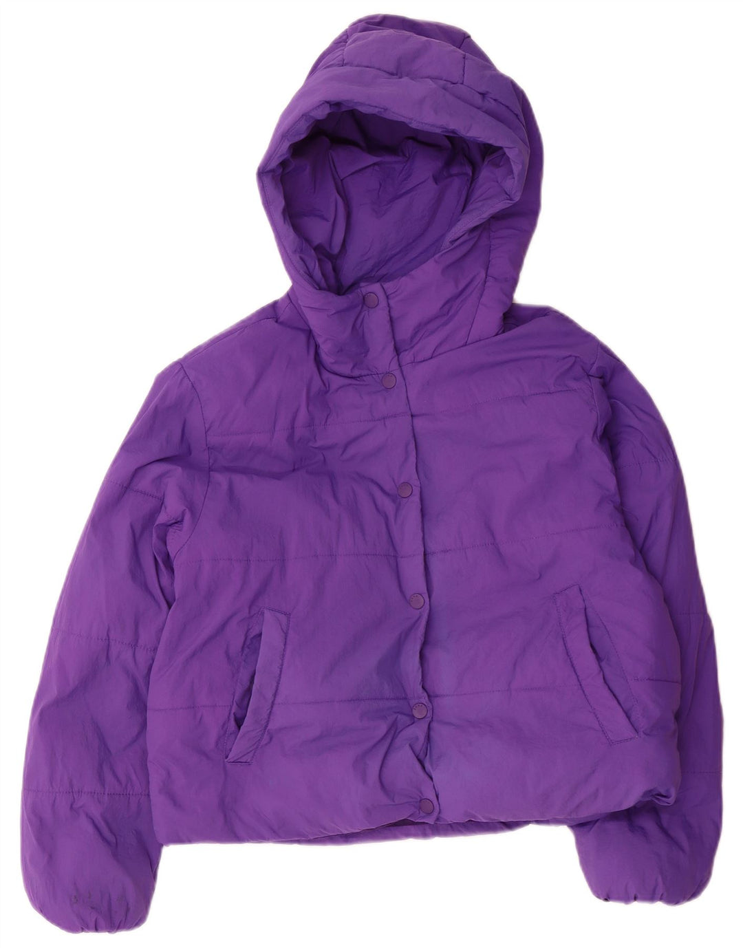 Zara Jaqueta acolchoada com capuz para meninas 13-14 anos Roxo Poliéster