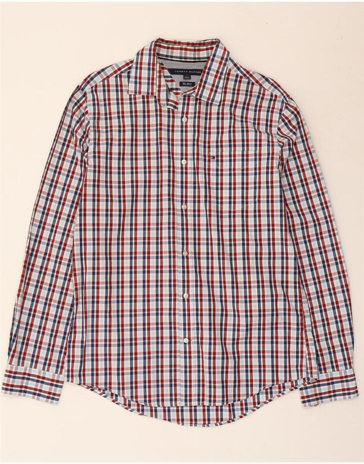 Camisa masculina Tommy Hilfiger média xadrez multicolorida de algodão