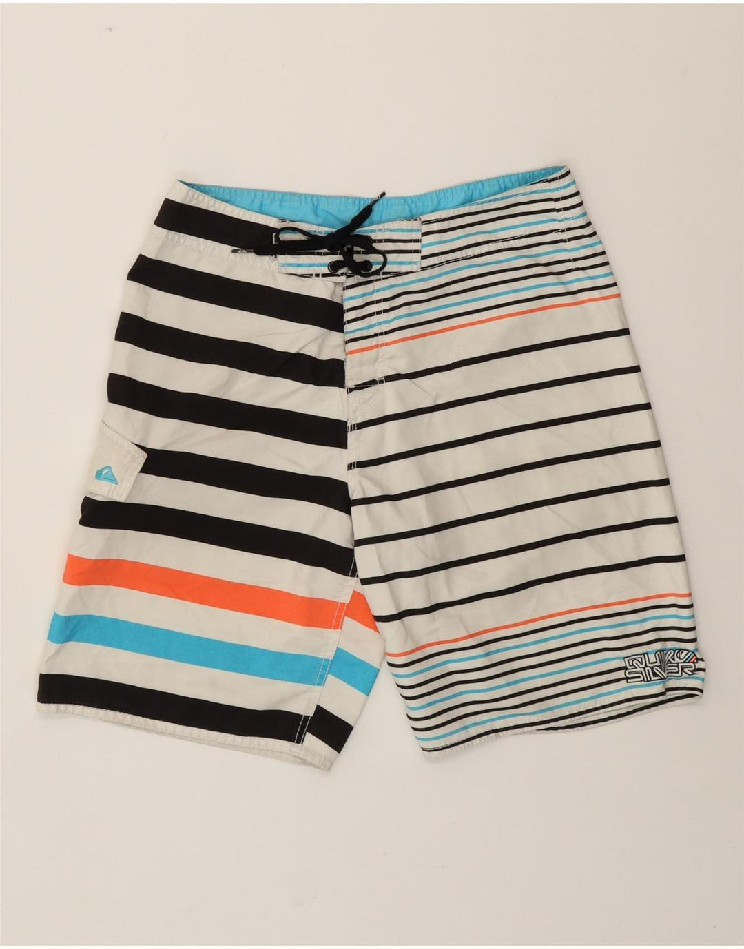 Shorts de natação masculino QUIKSILVER médio listrado branco