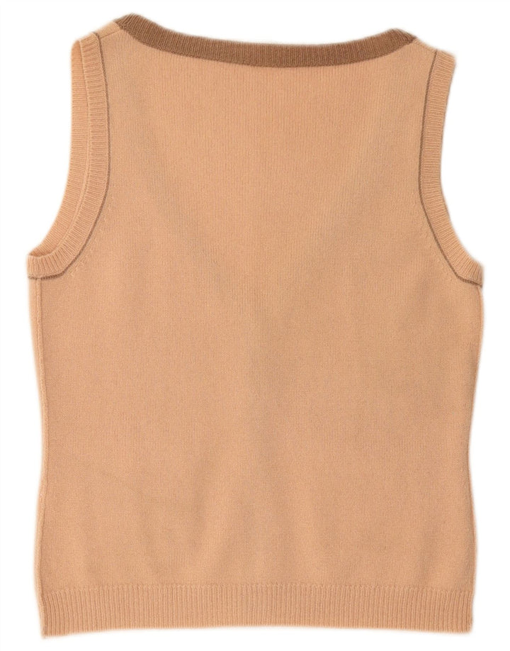 Suéter cardigã feminino sem mangas SCHUMACHER Reino Unido 14 grande lã rosa