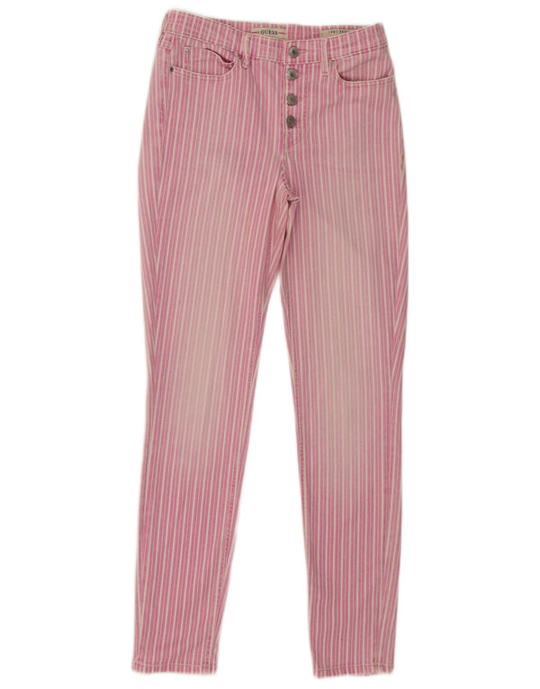 Guess Jeans skinny feminino W27 L28 algodão listrado rosa