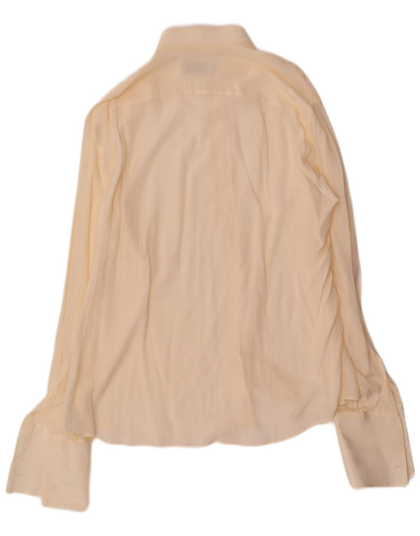 Camisa formal masculina Pancaldi & B tamanho 43 17 XL seda bege