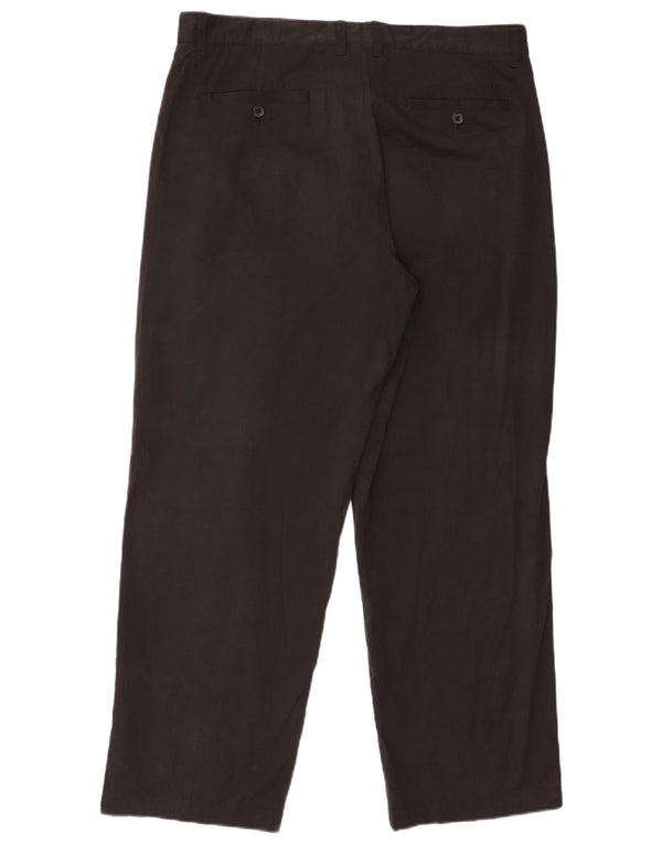 Izod Mens Golf Straight Chino Calças W36 L30 Algodão Preto