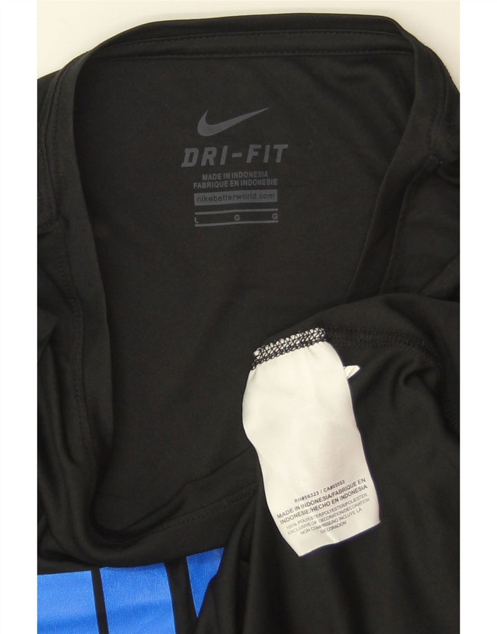 Camiseta feminina Nike Dri Fit Graphic UK 14 grande poliéster preta