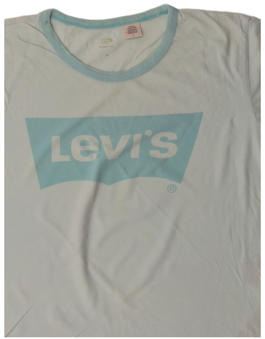 Camiseta feminina gráfica LEVI'S UK 14 algodão turquesa médio