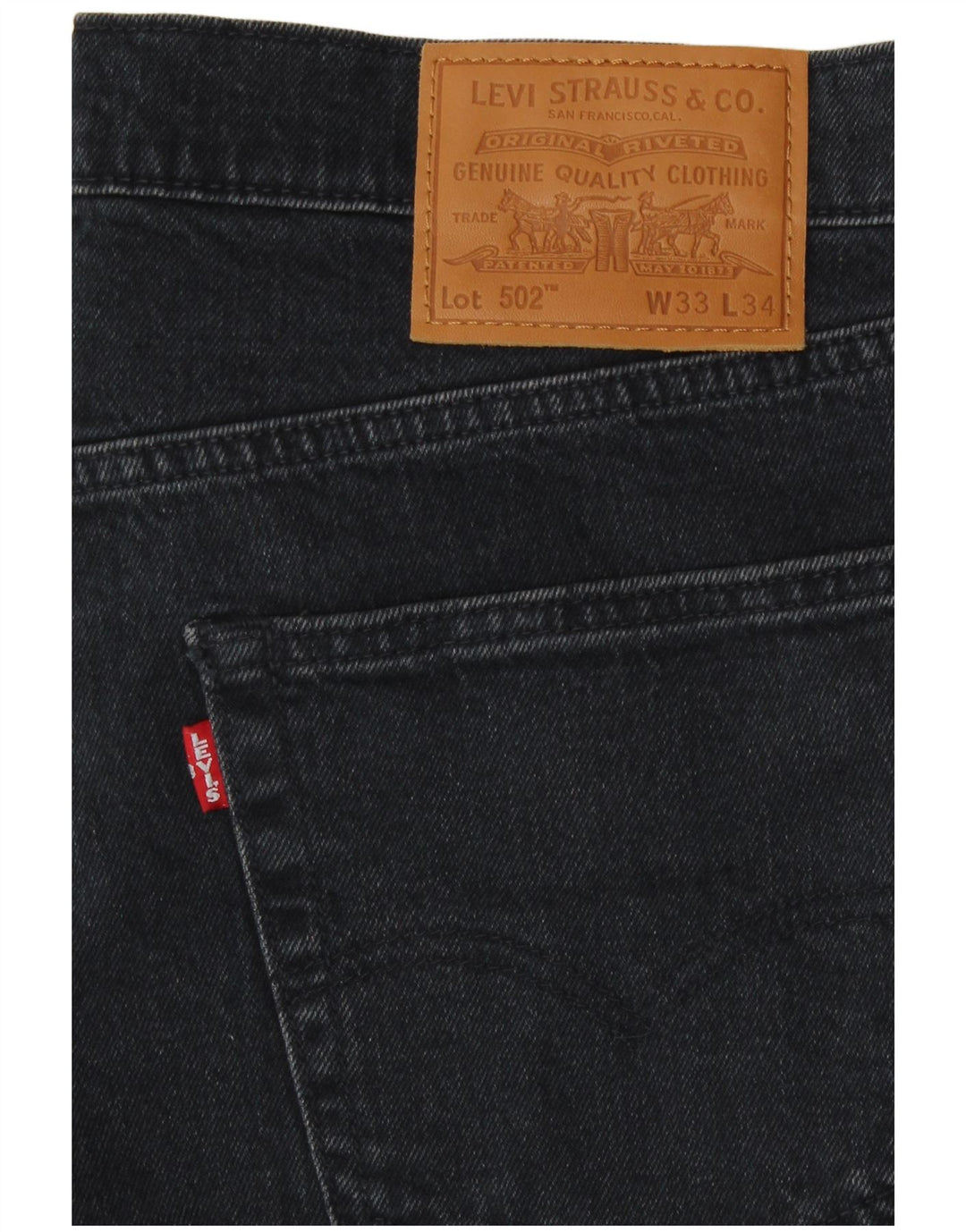 Levi's Masculino 502 Tapered Jeans W33 L31 Azul Marinho Algodão
