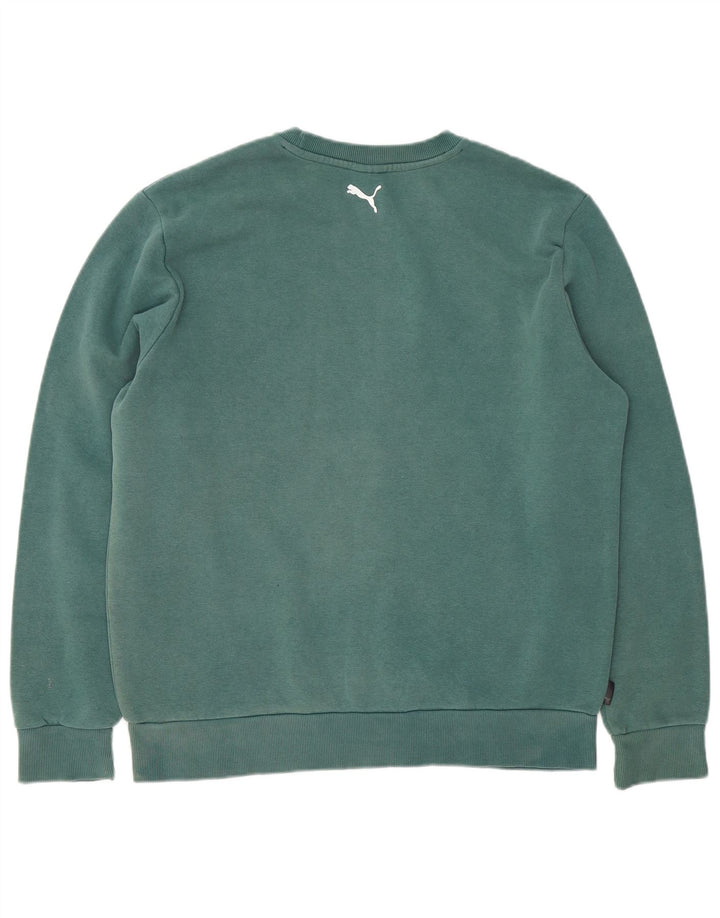 Puma Mens Graphic Moletom Jumper Grande Algodão Verde
